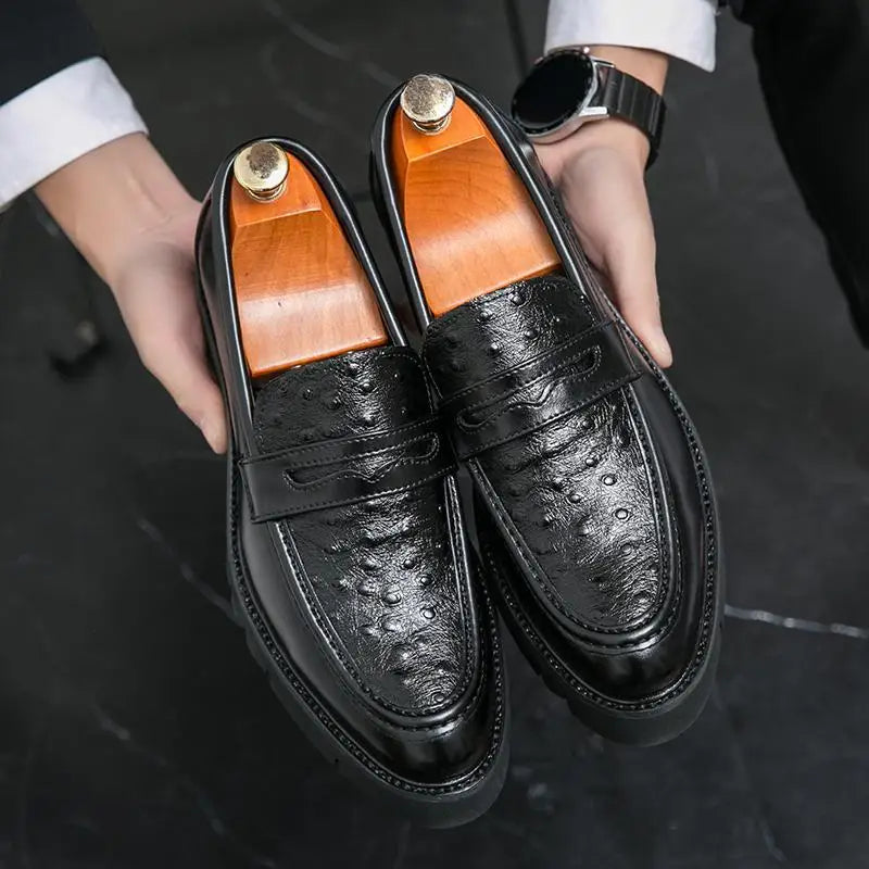 Youth Casual Leather Shoes Men's Korean-Style Retro Business Formal Wear Dress Shoes British Students