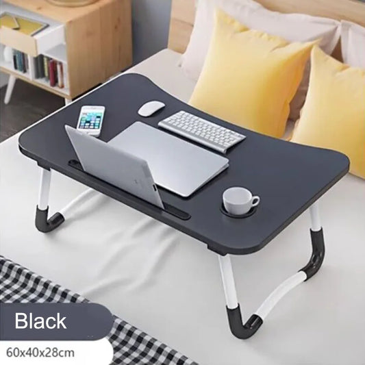 60 x 40 x 28cm Bed Desk With Card Slot Cup Holder Foldable Laptop Computer Table Notebook Stand Bed Sofa Small Study Table