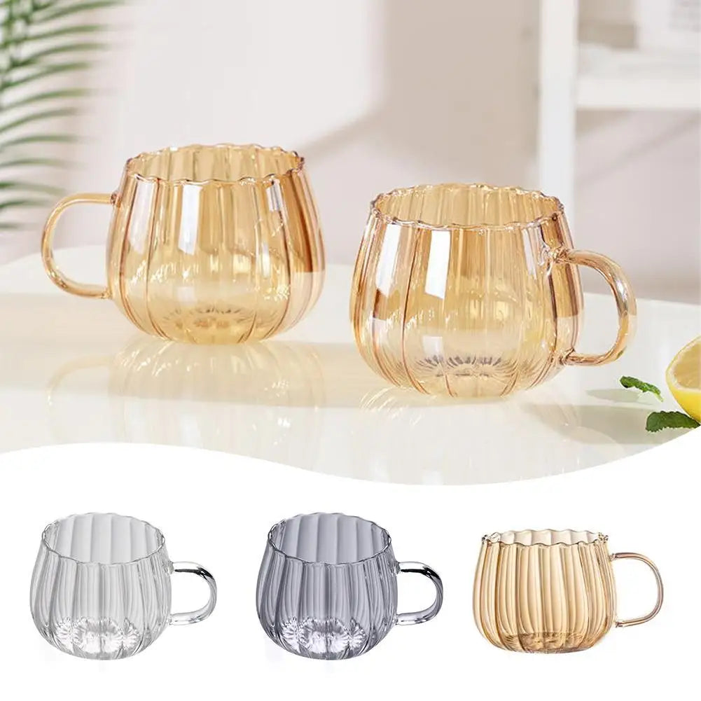 Household Transparent Glasses Cup Coffee Mug Pumpkin Glasses Holiday Decoration Tea Cup Drinking Cup Mug