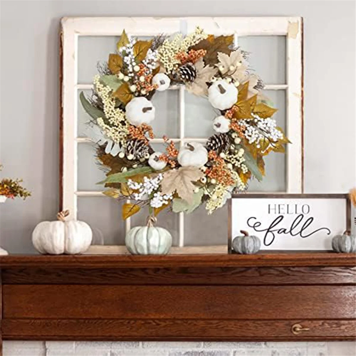 Fall Decor Fall Wreaths for Front Door Autumn Leaf Pumpkin Pine Cone Berry Wreath Fall Decorations for Farmhouse Decor