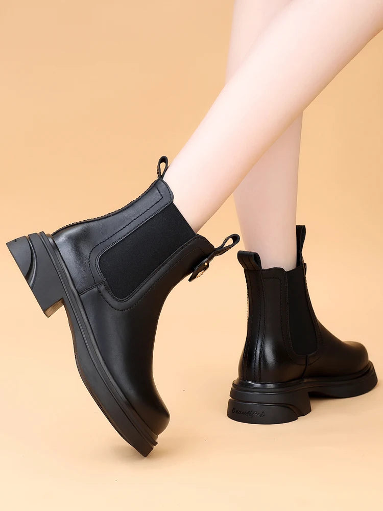 Winter Boots Lady Women's Rubber Shoes Rain Round Toe Boots-Women Luxury Designer Chelsea 2024 Med Ankle Autumn Fashion