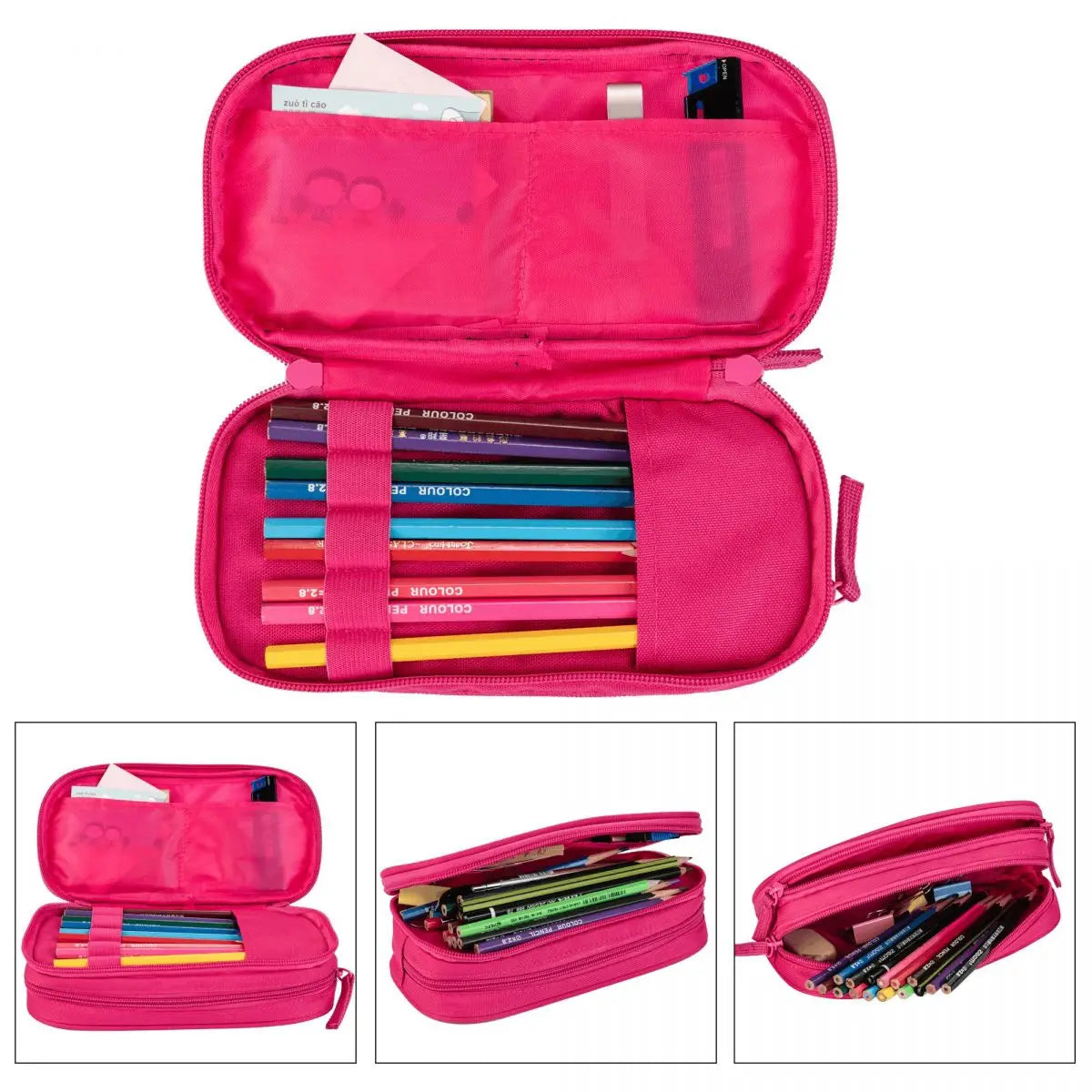 Pink Barbie Girl Barbie Doll Pencil Cases Fashion Pen Bags Student Large Storage School Supplies Zipper Pencilcases