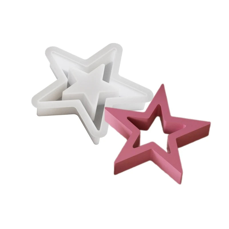 Y1UB Versatile Sturdy Silicone Star Mould for Creating Unique Holiday Decorations