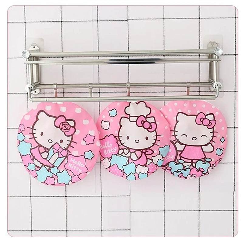 4Pcs Random Pattern Sanrio Hello Kitty Kawaii Anime Waterproof Shower Cap Cute Cartoon Children Bath Hat Lovely Gifts for Girls