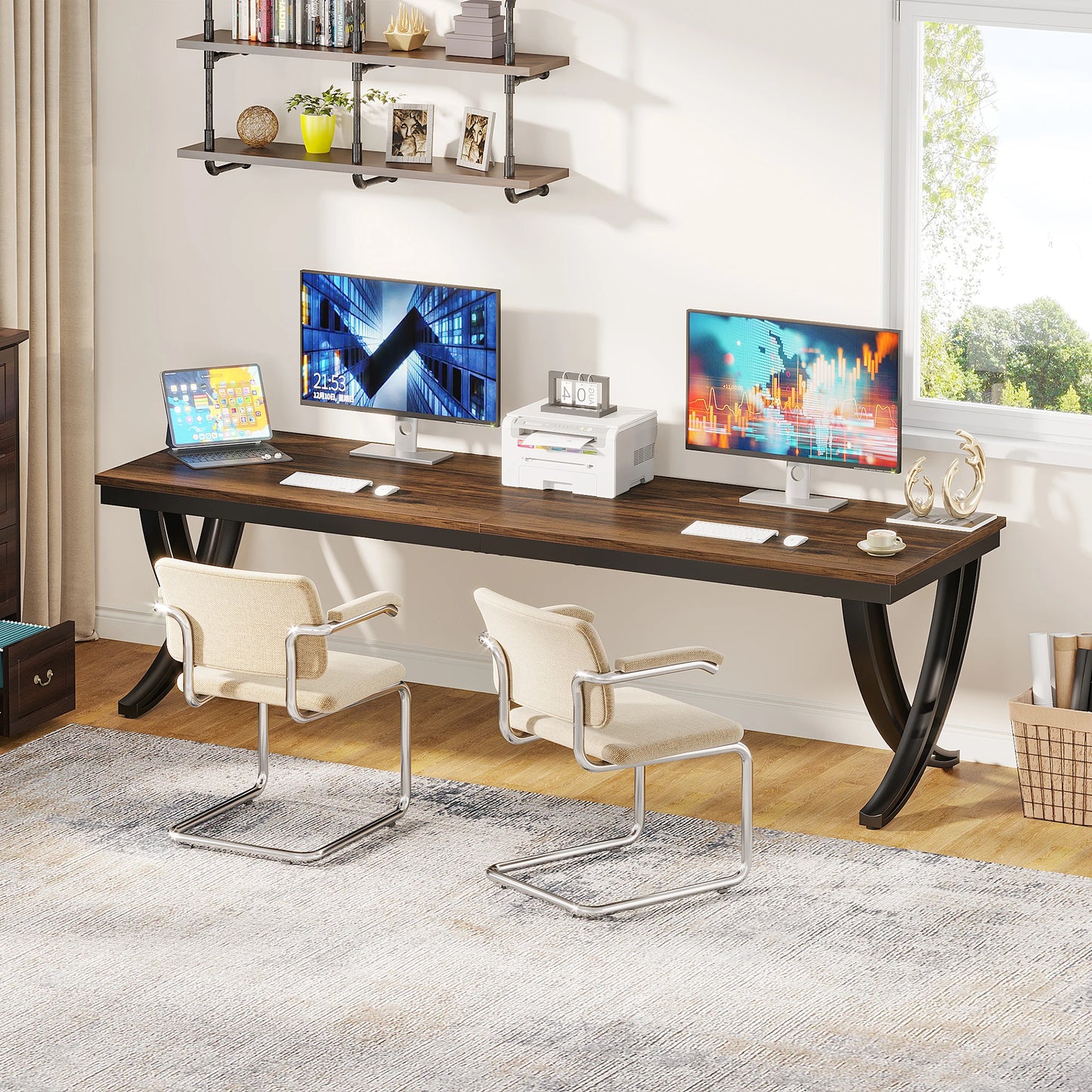Tribesigns 2-Person Home Office Desk,78.7-Inch Extra Long Desk,Large Double Computer Desk for Home Office, Work Desk