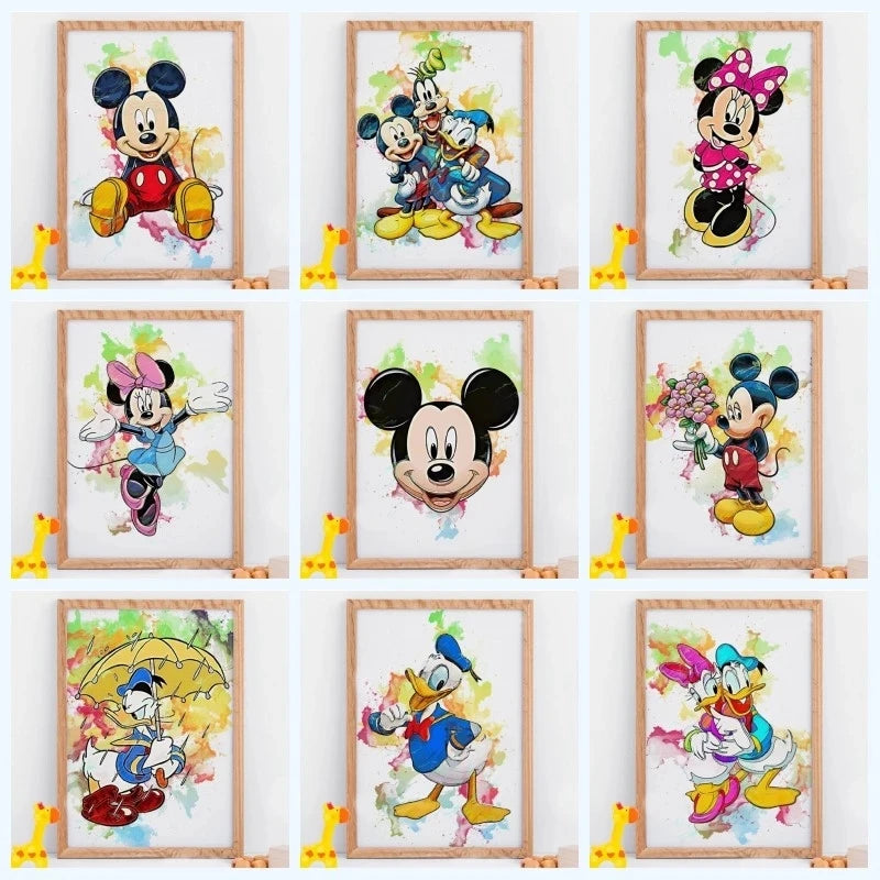 HD Print Disney Canvas Wall Art Cartoon Painting Minnie Pictures Mickey Mouse Home Decor Donald Duck Poster Living Room No Frame