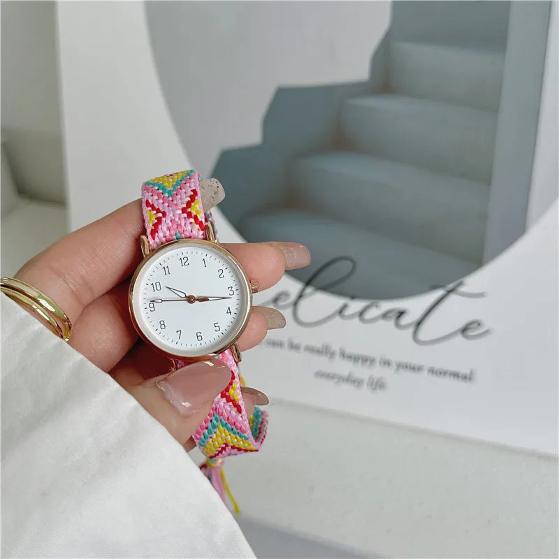 Ladies Knitted Style Watch Ladies Exquisite Disc Watches Bohemian Style Watch Birthday Gift