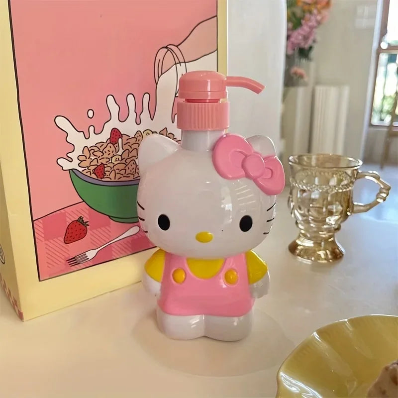 Cartoon Sanrio Hello Kitty Soap Bottle Kt Model Shower Gel Refill Press Bottle Cartoon Children's Hand Sanitizer Press Bottle