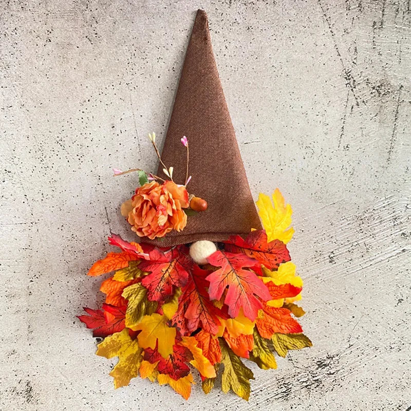 Fall Wreath For Door Decor,Fall Sign With Maple Leaf Fairy For Autumn Harvest Thanksgiving Front Porch Wall Mantel Fall