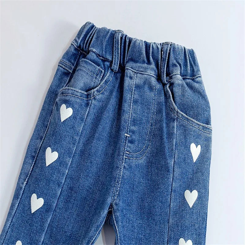 Girls Jean Pants Long Trousers Cotton 2024 Graceful Spring Autumn Teenagers Baby's Kids Pants Outdoor School Teenagers Children'