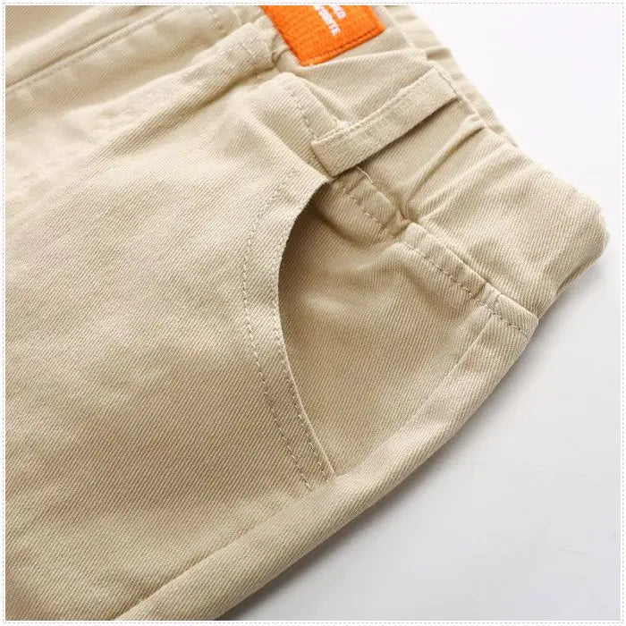 2-7 Y Toddler Children's Thin Khaki White Boys Casual Cotton Pants Girls Spring Summer Baby Kid Straight Leg Long Pants