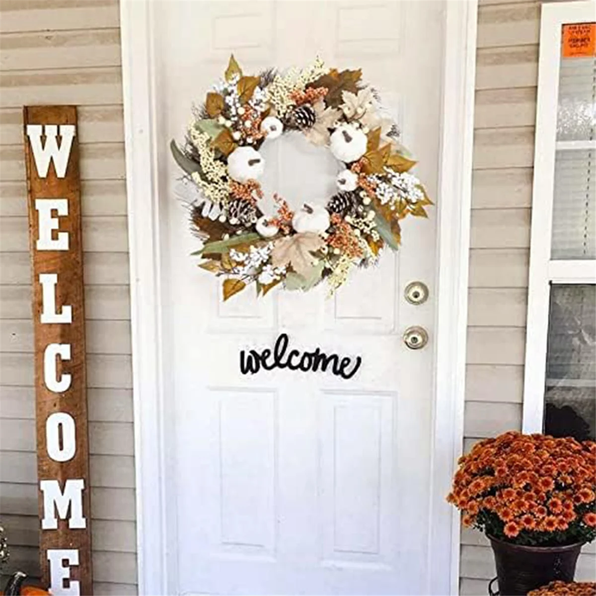 Fall Decor Fall Wreaths for Front Door Autumn Leaf Pumpkin Pine Cone Berry Wreath Fall Decorations for Farmhouse Decor