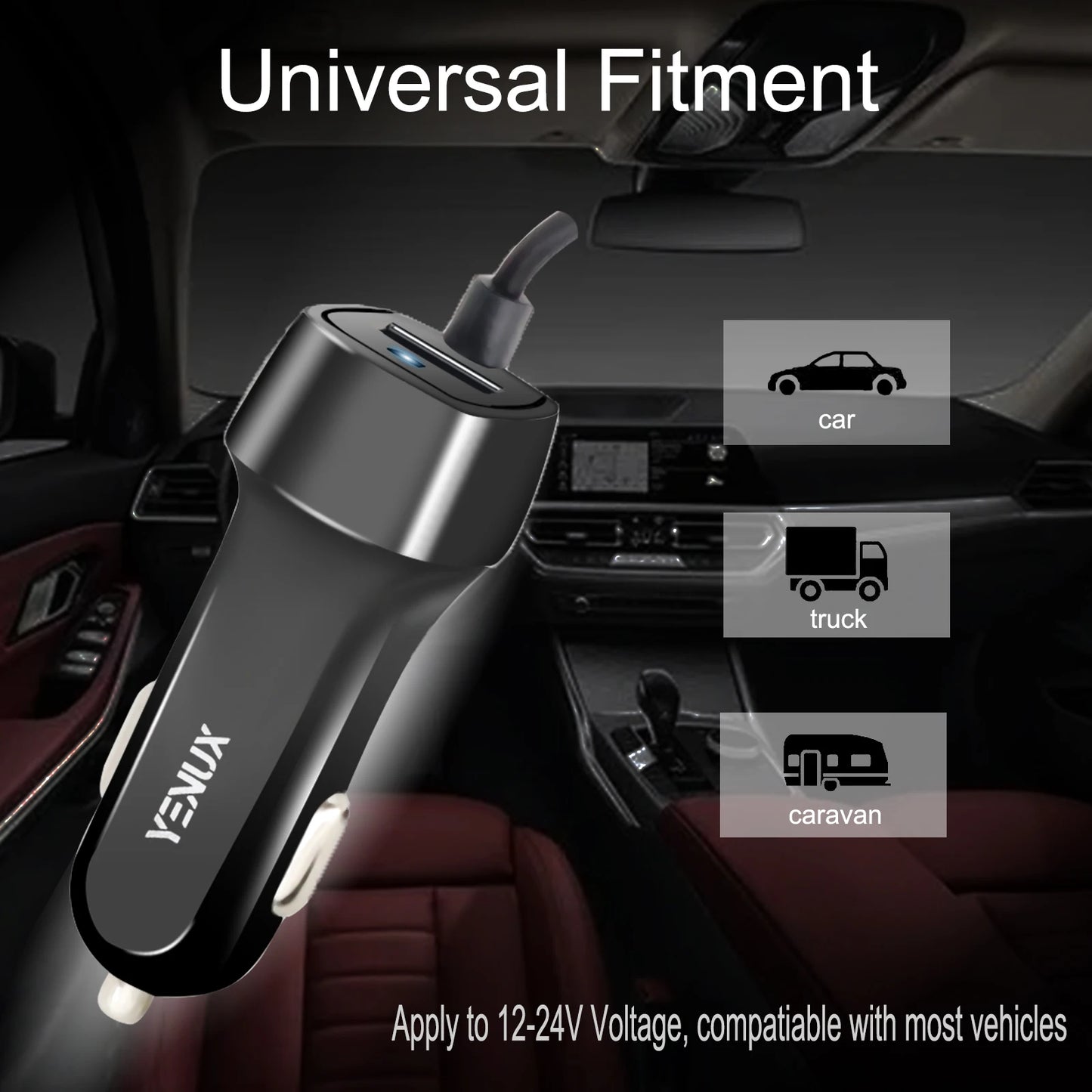 Car Charger Car USB Quick Charger 3.0 Car Charging Mobile Phone Type C Fast Cable Charger For Samsung Xiaomi Huawei iPhone