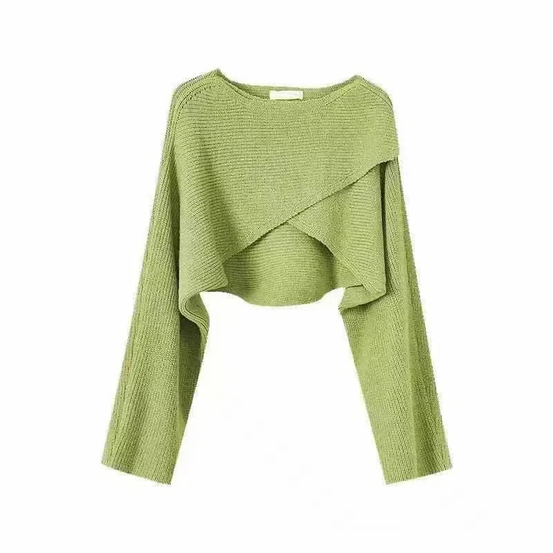 Women Knit Bolero Shrug 2023 Ladies Fall Wear Criss Cross Outfits Designer Fashion Oversized  Bolero Cardigan