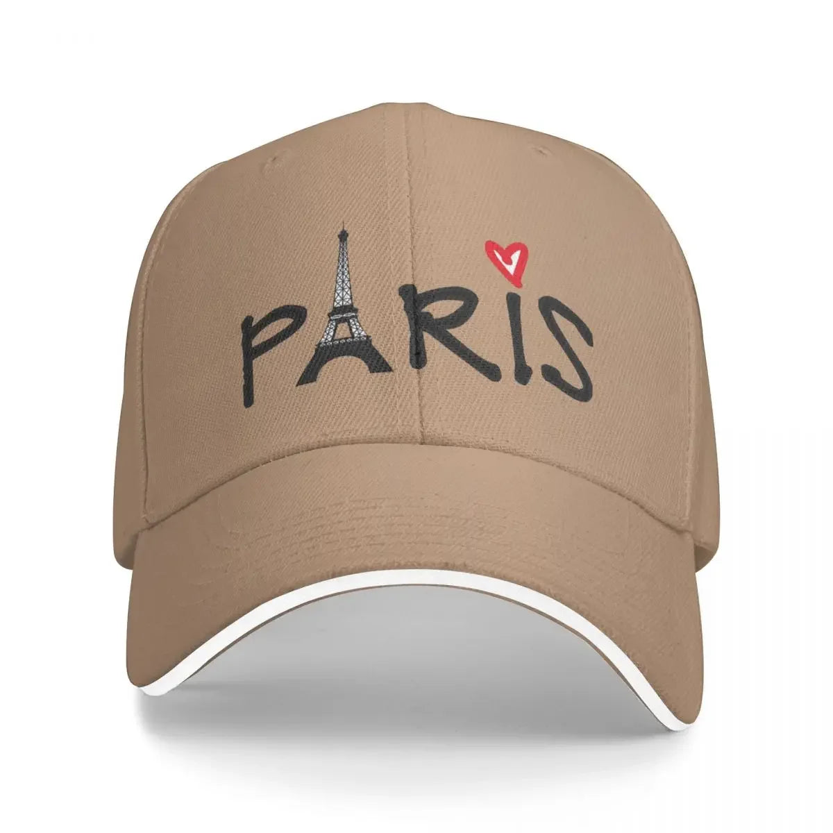 Paris With Eiffel Tower Baseball Cap Red Heart Outdoor Gym Trucker Hat Dropshipping Unisex-Teens Cute Custom Logo Baseball Caps