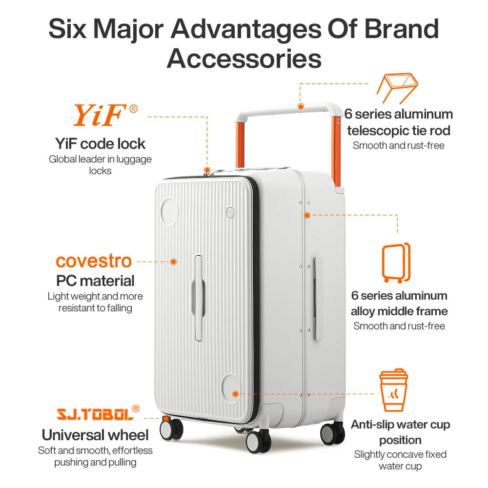 Mixi Checked in Luggage 26'' Suitcase Hardside Rolling Wheels Luggage Women Men Gorgeous Wide Handle Travel Suitcases New Design