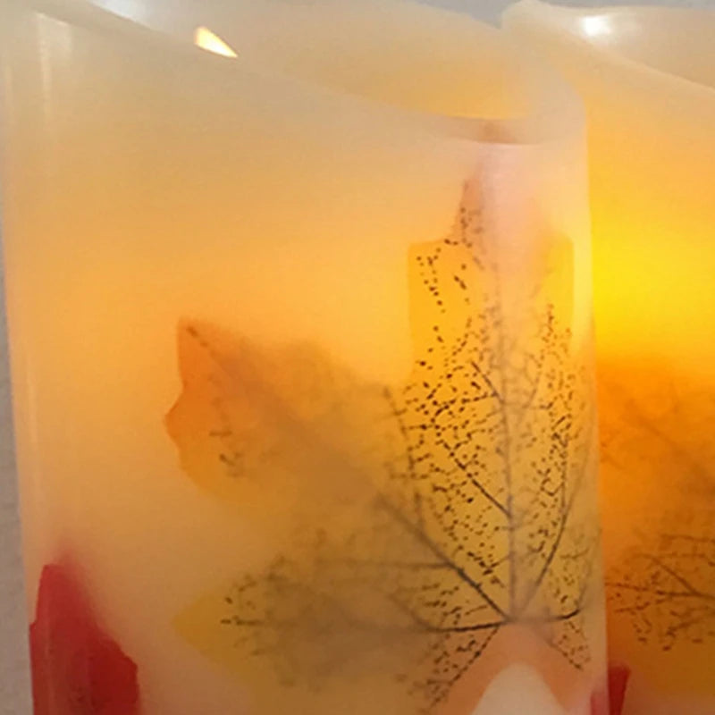 LED Electronic Candle Light Maple Leaf Simulation Swing Home Thanksgiving Christmas Hotel Decoration