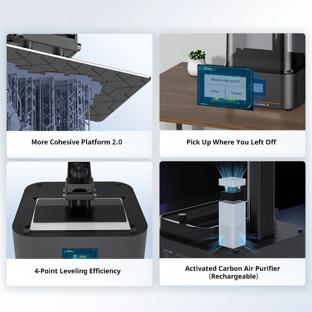 PRESALE ANYCUBIC Photon Mono 4 LCD 3D Printer with 7" 10K high-definition screen High-Speed UV Resin 3D Printing 153×87×165mm