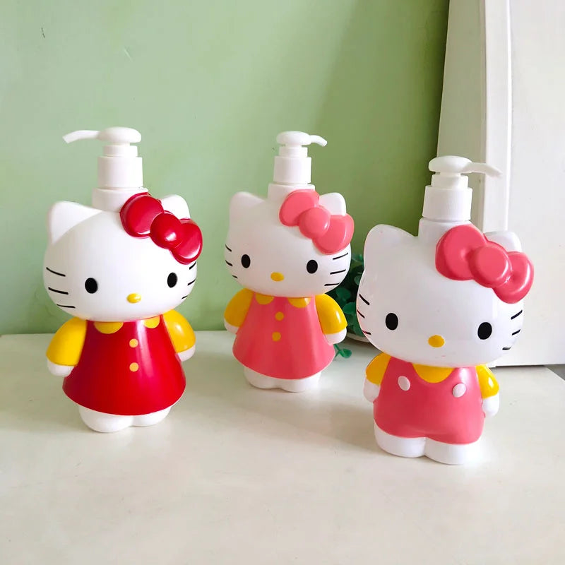 Sanrio Melody Kuromi Hello Kitty Cinnamoroll Pochacco Bottle Compression Shower , Shampoo Hand Soap Dish Soap Storage Bottle