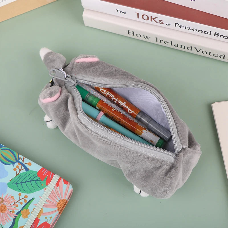 Cartoon Tom Cat Pencil Case Cosmetic Bag Storage Bag Cute Plush Pen Pouch Large Capacity School Supplies Stationery Storage Box