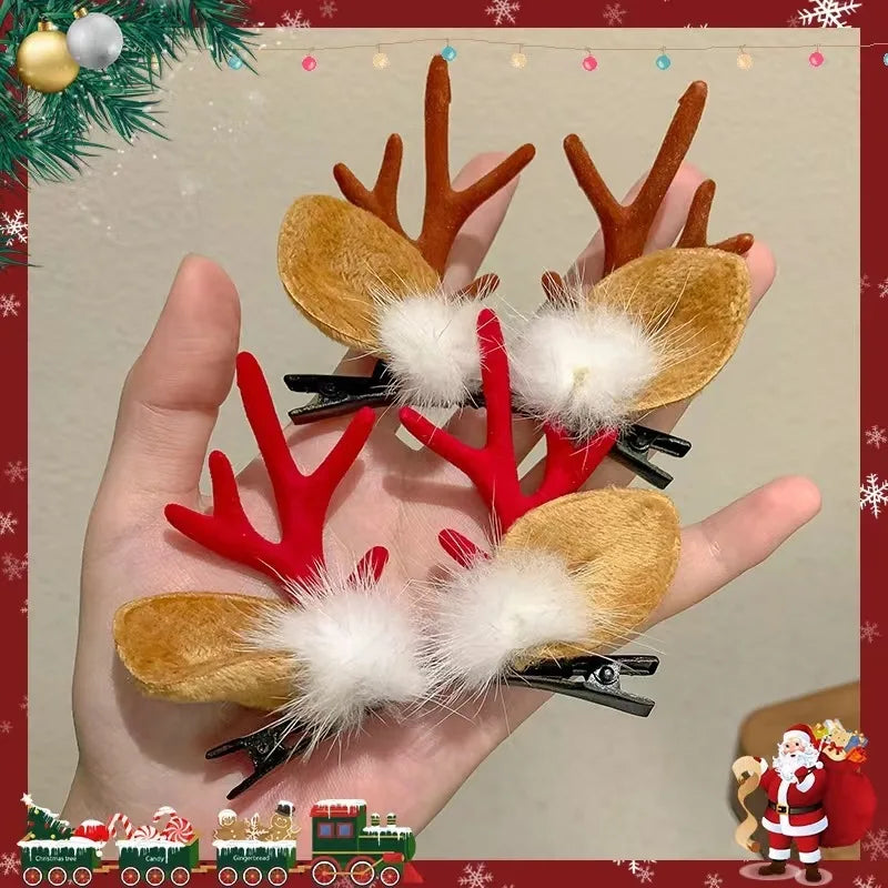 Christmas headpieces hair clips reindeer antlers hair clips Santa Claus decorations holiday accessories toys holiday gifts