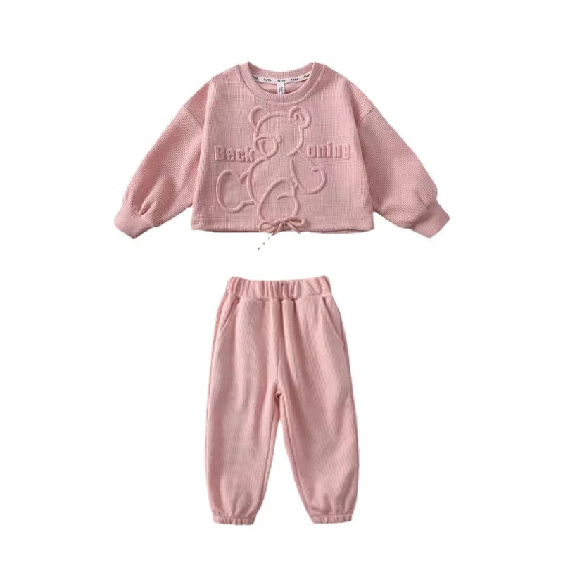 Girls' Fall suit Children's Fall Sports 2 piece girls' fashion casual hoodie + Pants 2 piece girls aged 2-8 years