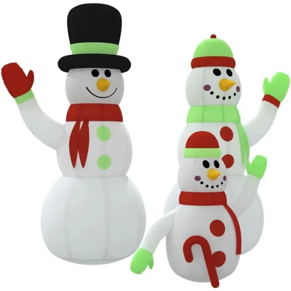 Inflatable Snowman Family,Lighted Christmas Inflatable Decorations, Outdoor Holiday Decorations Inflatable Yard Decorations