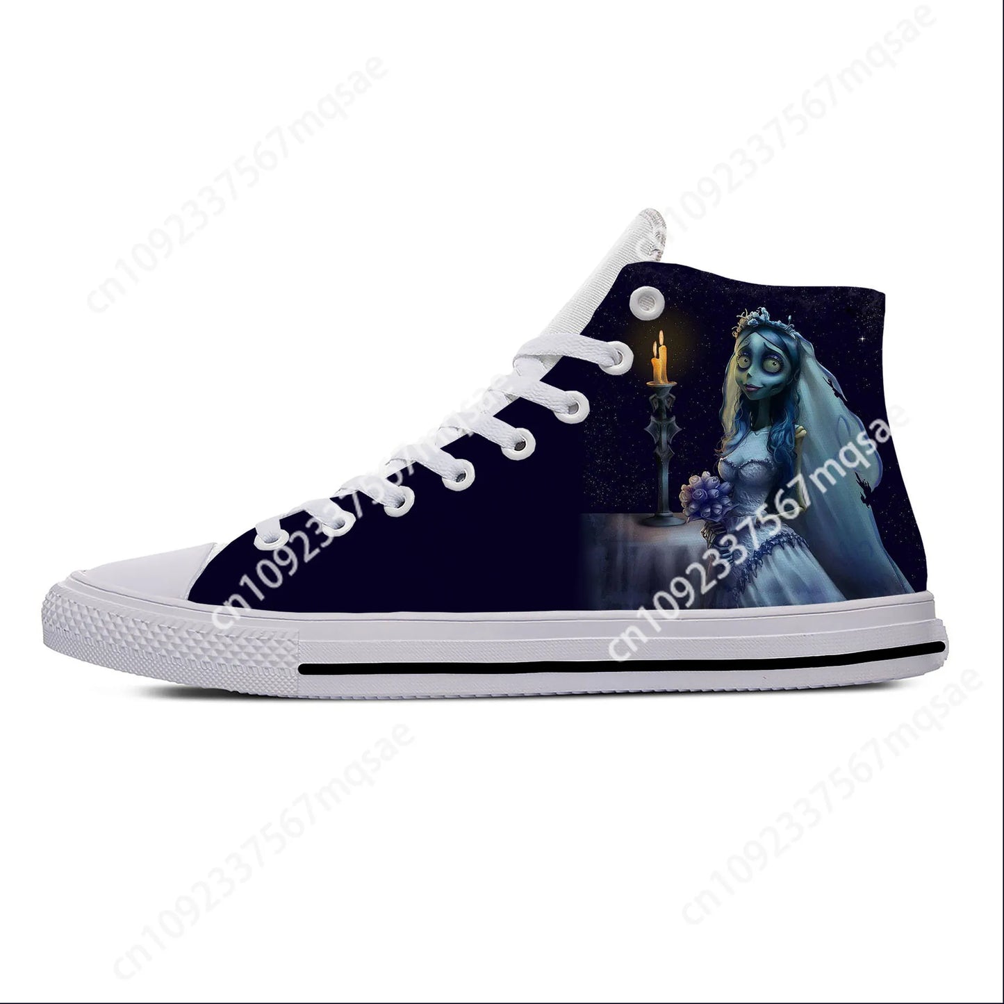 Hot Cool Summer Anime Manga Cartoon Corpse Bride Funny Fashion Casual Cloth Shoes High Top Men Women Sneakers Latest Board Shoes