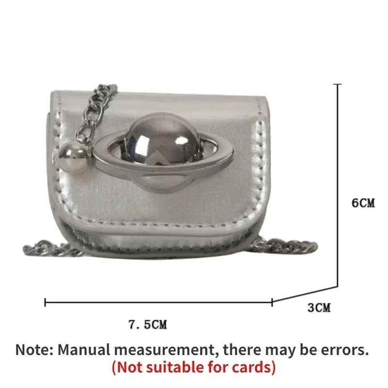 Y2K Vintage Korean Small Chain Shoulder Bag Designer Luxury Clutch Coin Purse Handbags Pink PU Leather Crossbody Ladies Bags