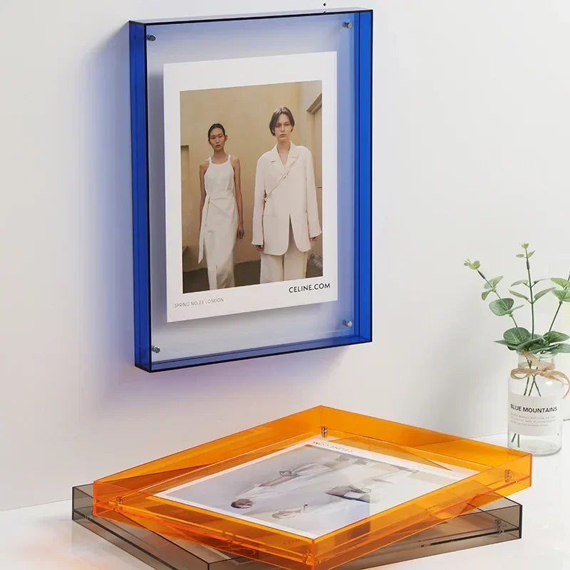 Transparent Double-sided Acrylic Photo Frame DIY Poster Painting Hall Bedroom Wall Decoration Ins Style Table Picture Frame