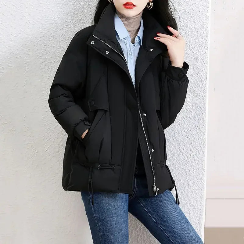 Thick Women's Coat Loose Casual Down Jacket Outdoor Clothes Offers Fashion 2024 Lady Parka Great Demi-season Hot Elegant Luxury