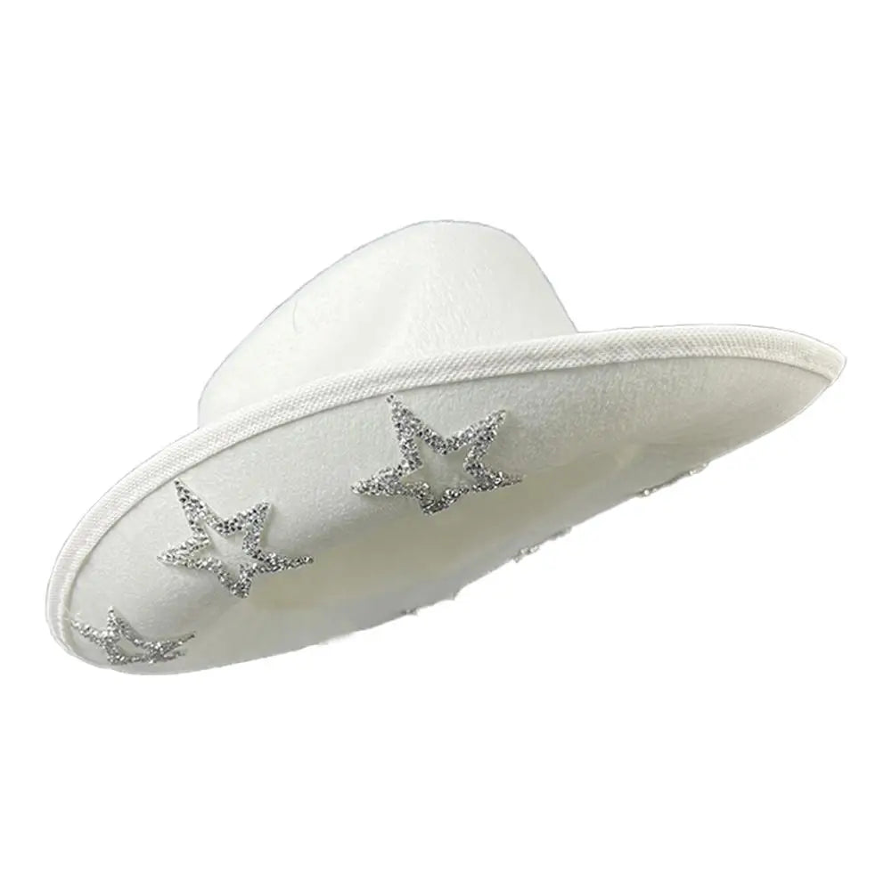 Cowboy Hat Western Style Ladies Retro Trendy Hat Five-pointed Cowboy Visor Accessories Dome Hat Star Party Dick V4C2