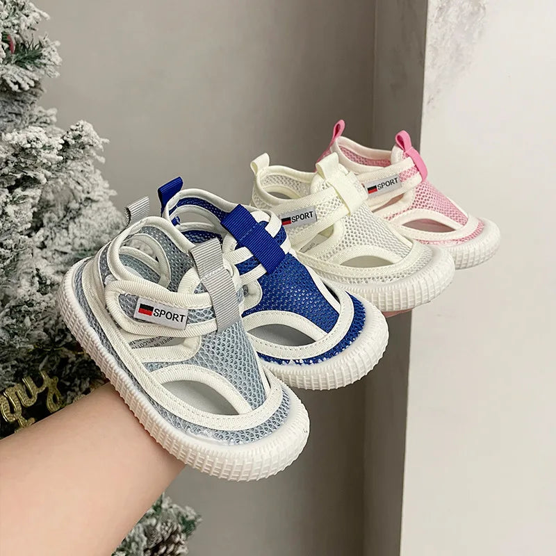 Spring Summer Children Mesh Shoes Baby Breathable Cool Kindergarten Sandals Boys Girls Fashion Summer Beach Shoes