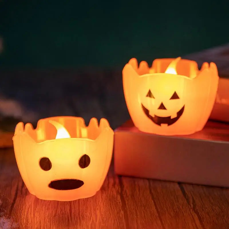 Pumpkin Candle Light Holiday Candle Light Fashionable Pumpkin Tea Light Flameless LED Candle for Holiday Party Decoration