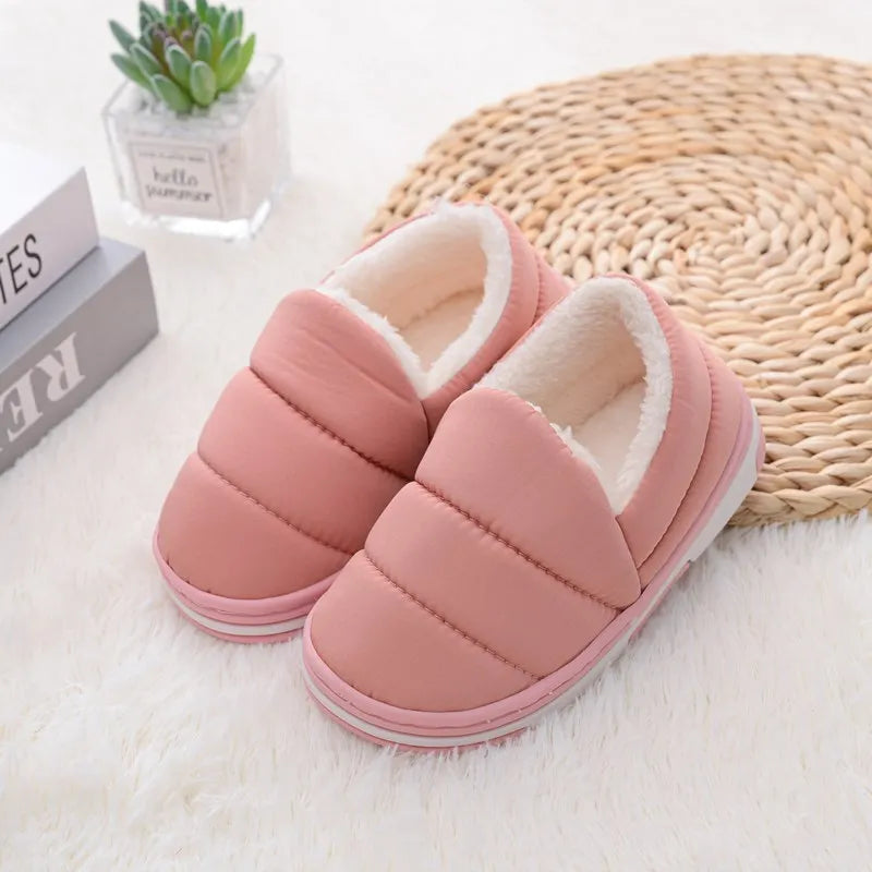 Children Cotton Shoes Kids Home Slippers Boys And Girls Baby Cute Rabbit Ears Plush Ball Thickening Warm Indoor Shoes