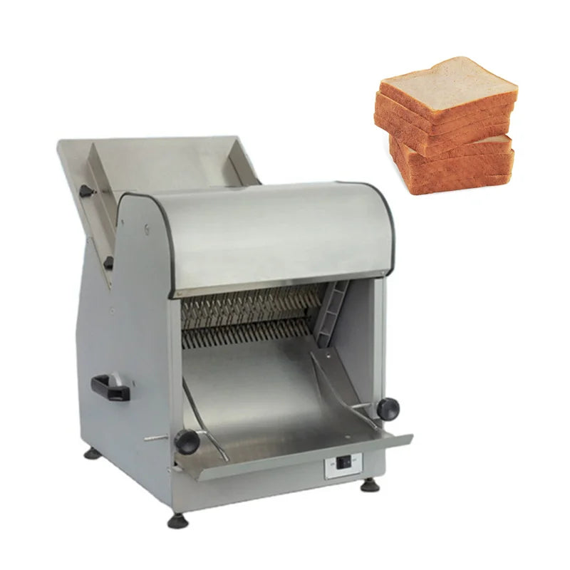 Commercial Bread Slicer 250W Stainless Steel 12mm Blades Electric Bread Cutting Machine Kitchen Appliance Toast Processor