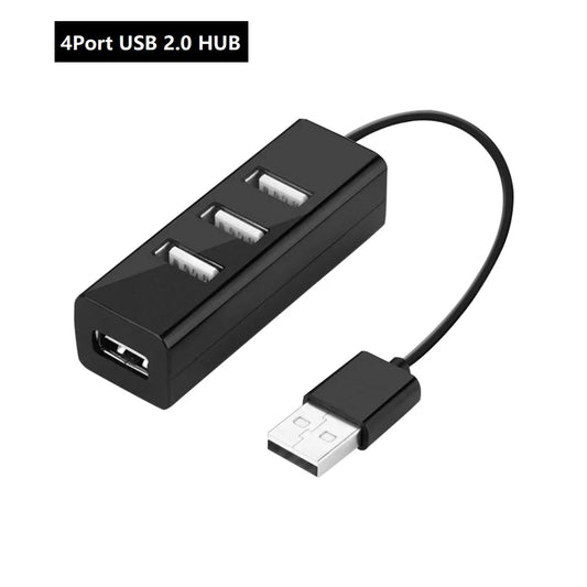 Hub USB Multi 2.0 Hub USB Splitter Power Adapter High Speed 4 Port All In One For PC Windows Computer Accessories