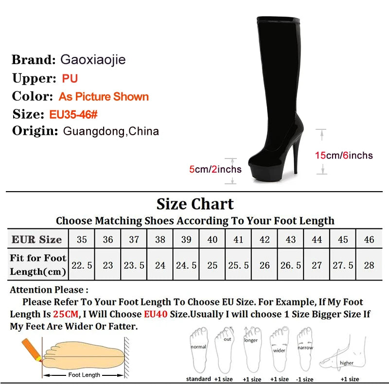 Women Middle Tube Boots Sexy Nightclub Thin Heel Shoes 15CM Pole Dance Training Leather Boot Black Side Zipper Boots One Pedal