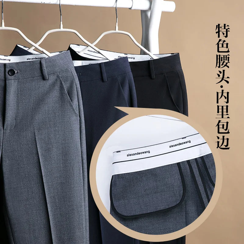 Large Size Dress Pants Women 2022 Spring Autumn Office Wear Lady Trousers High Waist Straight Pants Female Loose Pants