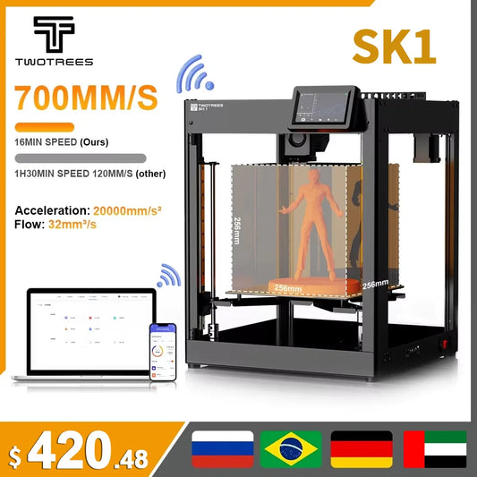 TWOTREES SK1 CoreXY 3D Printer 700mm/s Klipper Automatic Leveling Industrial 3D Printer Machine Metal 3D Impresora