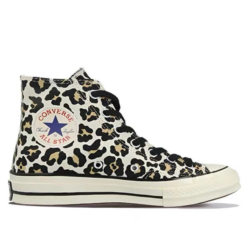 Converse Chuck Taylor Al1 Star 1970s high top canvas shoes unisex leopard print