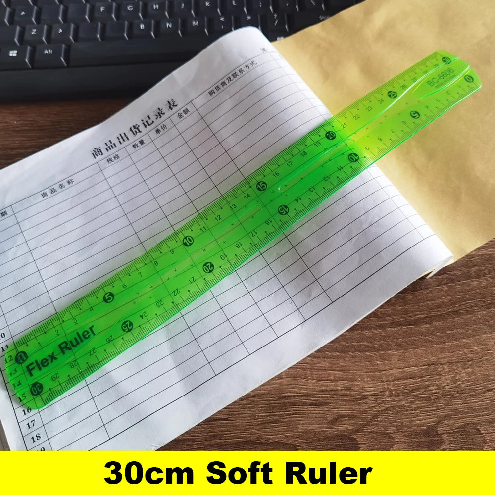 Soft Ruler 30cm Flexible Ruler Multi Color Creative Stationery Rule School Supply Student stationery ruler Folding ruler