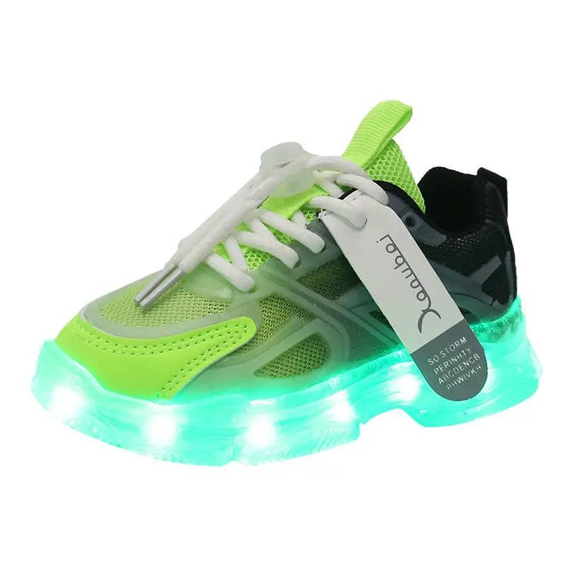 USB charge Kids Sneakers Light Up Casual Running Shoes Boys Girls Walking Sports Shoes LED Flashing Breathable Luminous Shoes