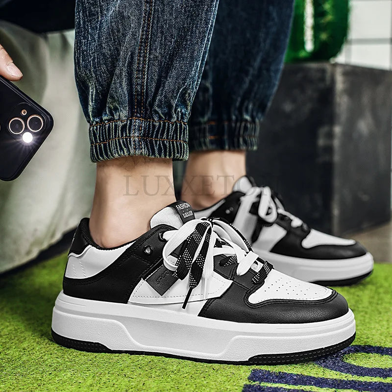 Men's  Sneakers  Fashion  Fall  New  Pattern Lace  Up  Platform  Vulcanized  Shoes  Brand  Design  Casual  Couples  Shoes