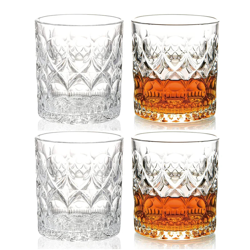 Old Fashioned Whiskey Glasses,Rocks Glass for Drinking Rum,Scotch,Bourbon 9.5 oz-Set of 4