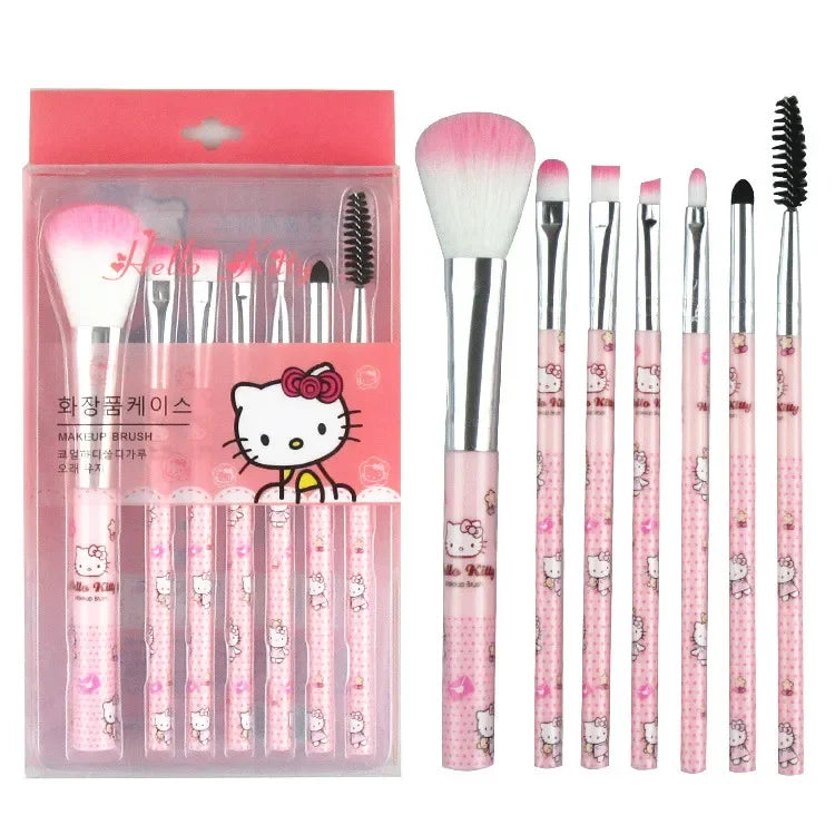 Kawaii Makeup Brush Set HelloKittys Eyeshadow Foundation Blush Brush Women Cosmetic Beauty Tools Kit Girl Birthday Gift with Box