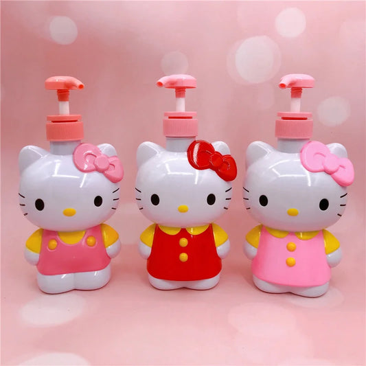 Sanrio Melody Kuromi Hello Kitty Cinnamoroll Pochacco Bottle Compression Shower , Shampoo Hand Soap Dish Soap Storage Bottle