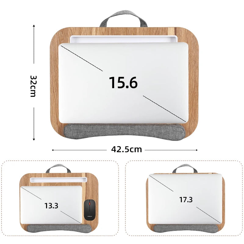 Mumucc Multifunctional Lapdesk With Adjustable Height For Laptops, Tablets,Mobiles,With Cushion And 30CM Slot,Office Nap Pillows