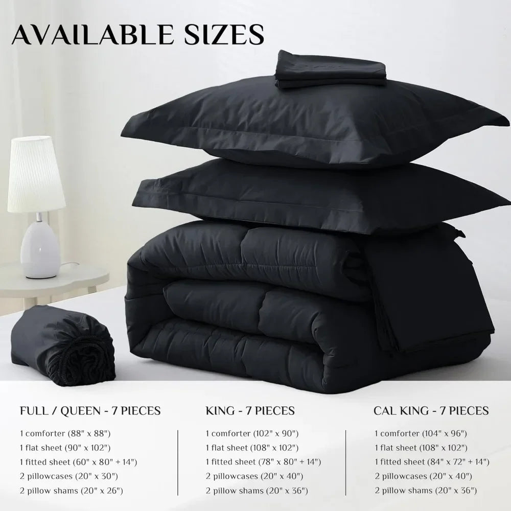 duvet cover,7 Pieces,Premium 500 Tc Cotton Comforter, Sheets, Shams & Pillowcases,bedding set