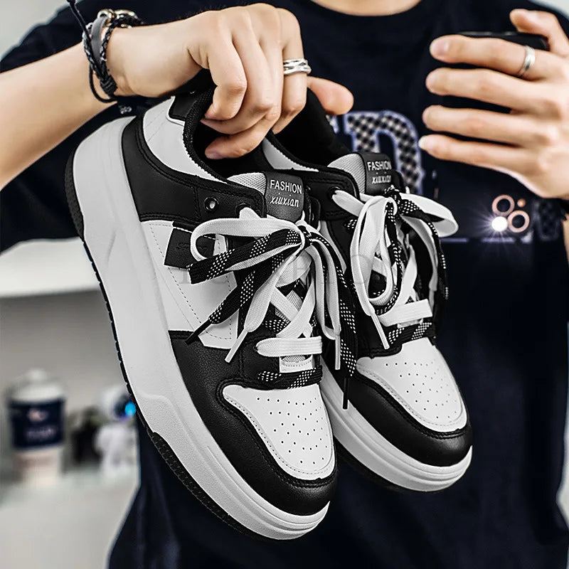 Men's  Sneakers  Fashion  Fall  New  Pattern Lace  Up  Platform  Vulcanized  Shoes  Brand  Design  Casual  Couples  Shoes